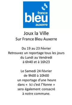 Joux la Ville est sur France Bleu Auxerre